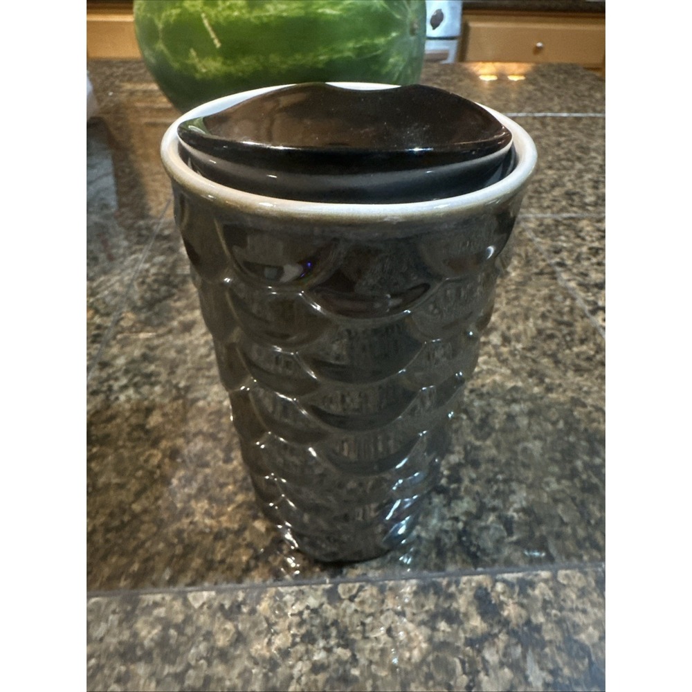 Starbucks Iridescent Siren Mermaid Scales Tumbler ceramic Traveler 10oz With Lid
